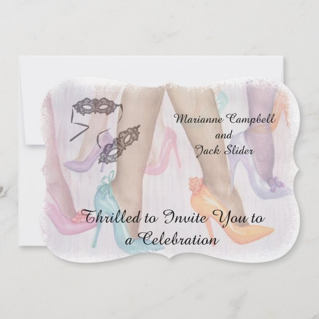 GORGEOUS HI HEELS CUSTOMIZABLE INVITATION (Front)