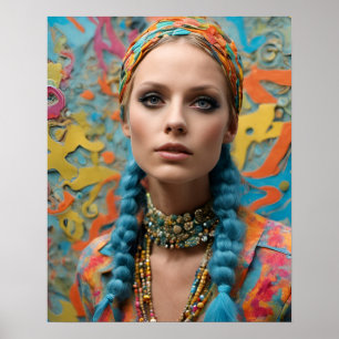 Gorgeous Hippie Woman Poster