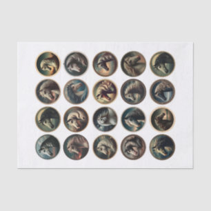 Gorgeous Horse Heads in a Circle Tissue Paper