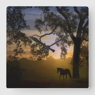 Gorgeous Horse in the Sunset Clock