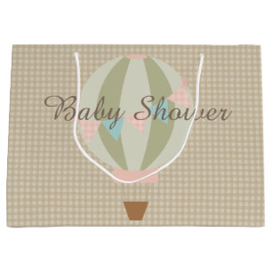 Gorgeous Hot Air Balloon Neutral Baby Shower Large Gift Bag