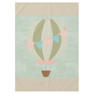 Gorgeous Hot Air Balloon Neutral Baby Shower Tablecloth
