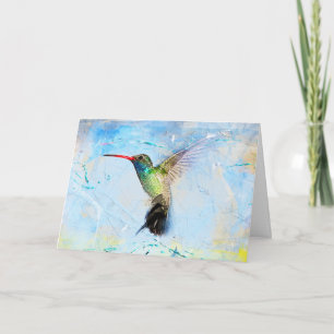 Gorgeous Hummingbird Painting Thinking of You Card