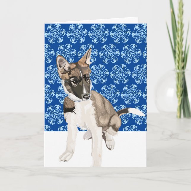 Gorgeous Husky Puppy Blank Christmas  Card (Front)
