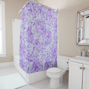 Gorgeous hydrangea pattern in lavender, floral shower curtain