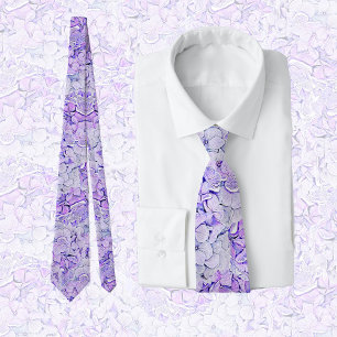 Gorgeous hydrangea pattern in lavender, floral  tie