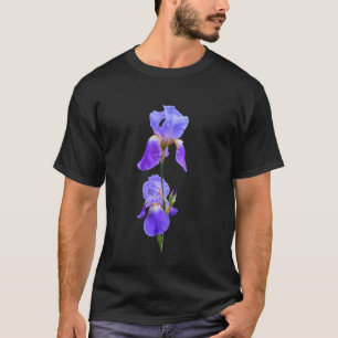 Gorgeous Iris Purple Exotic on White Shapes Mania  T-Shirt