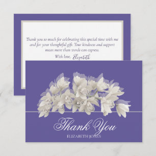 Gorgeous Ivory Chic Orchid Bridal Shower Thank You Card