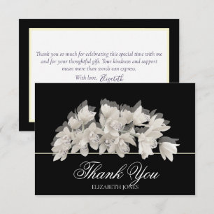 Gorgeous Ivory Chic Orchid Bridal Shower Thank You Card