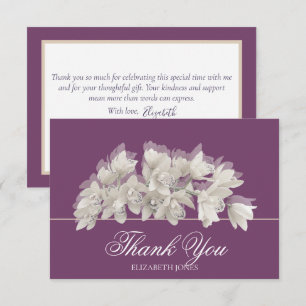 Gorgeous Ivory Chic Orchid Bridal Shower Thank You Card