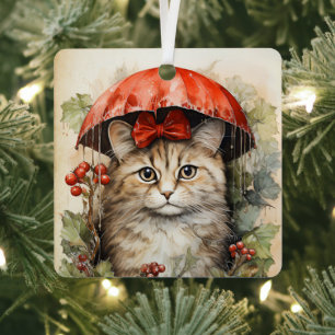Gorgeous Kitten  Christmas  Metal Tree Decoration