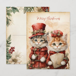 Gorgeous Kitten Couple Christmas  Postcard