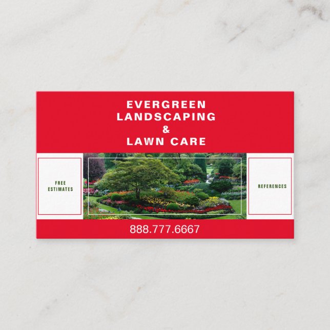 Gorgeous Landscaped Lawn Photo Business Card (Front)