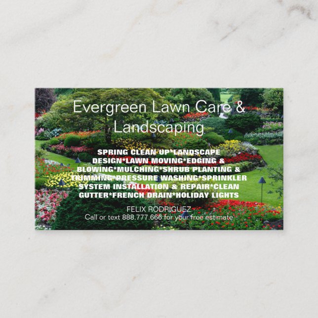 Gorgeous Lawn Photo Christmas Lights Photo Business Card (Front)