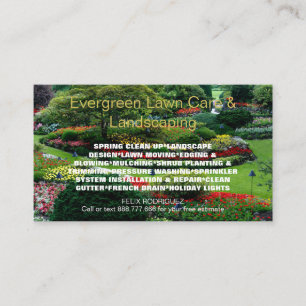 Gorgeous Lawn Photo & Christmas Lights Photo Business Card