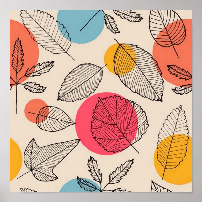 Gorgeous Leaves and Polka Dots Poster (Front)