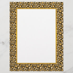 Gorgeous Leopard Print Border Stationery - Gold