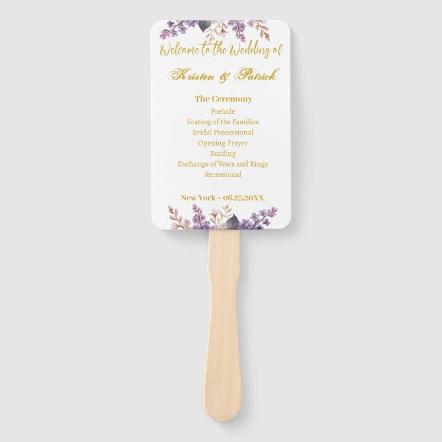 Gorgeous Lilac and Lavender Vineyard  Hand Fan (Front)