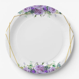 Gorgeous lilac and Lavender Vineyard  Paper Plate