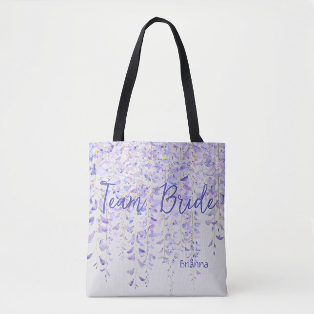 Gorgeous Lilac Hanging Wisteria Team Bride  Tote B Bag (Front)