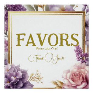 Gorgeous Lilac Vineyard Bridal Shower Favours Sign