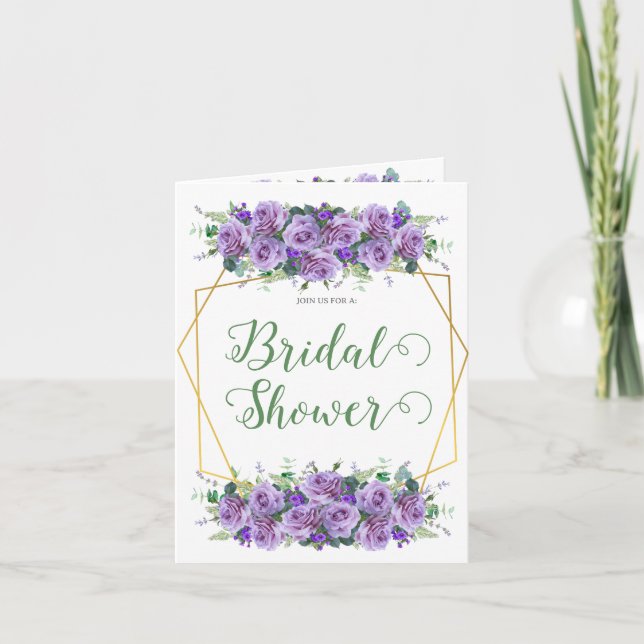 Gorgeous Lilac Vineyard Bridal Shower Photo Invitation (Front)