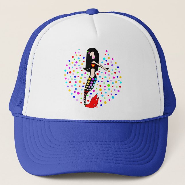 🧜‍♀️❤️✦°•Gorgeous Little Goth Mermaid Trucker Hat (Front)