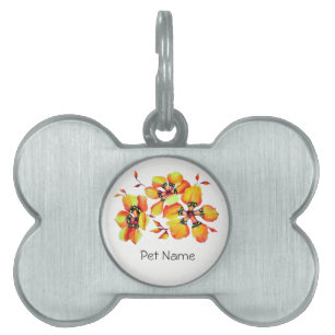Gorgeous Luxurious Sparaxis Floral Bouquet Pet Name Tag