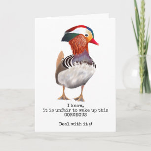 Gorgeous Mandarin Duck Funny Deal With It Card