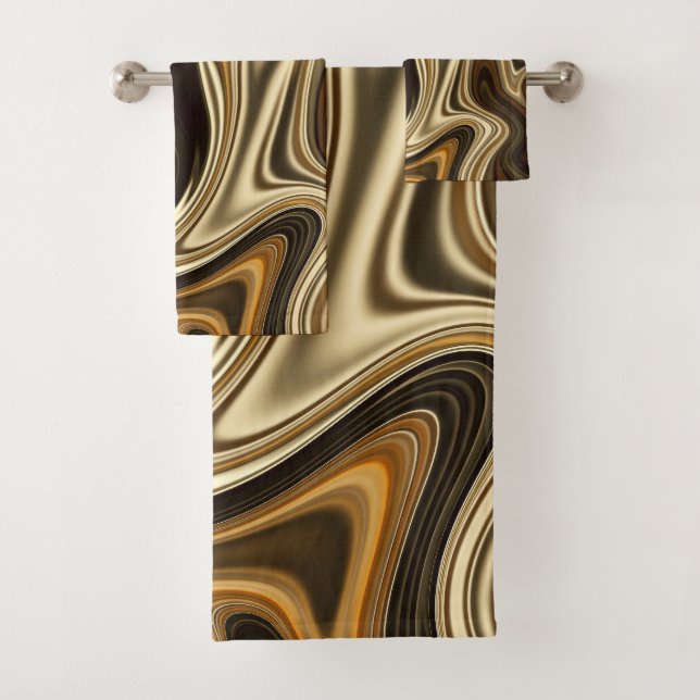 Gorgeous Marble Style - Warm brown Bath Towel Set (Insitu)