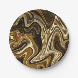 Gorgeous Marble Style - Warm brown Paper Plate