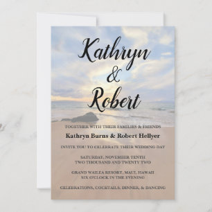 Gorgeous Maui Beach Wedding Invitation