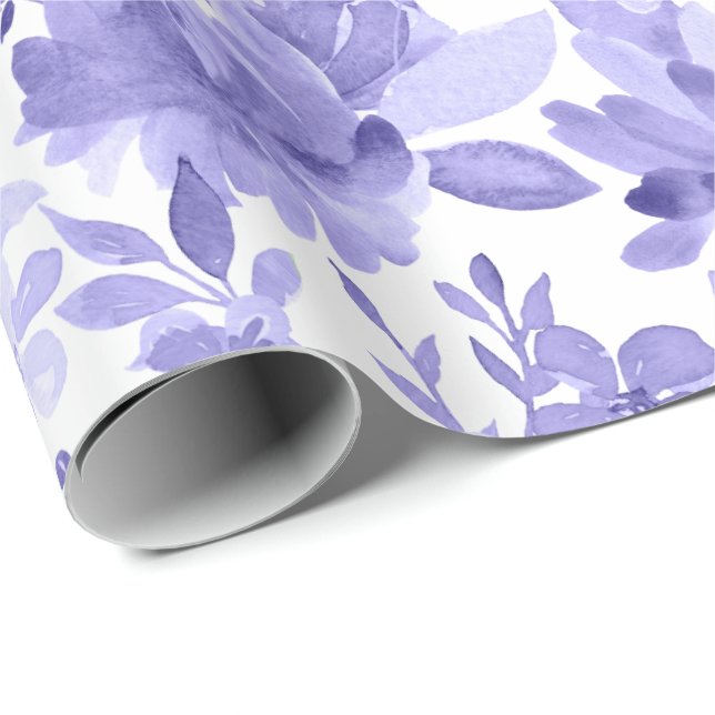 Gorgeous Mauve & White Watercolor Floral Wrapping Paper (Roll Corner)