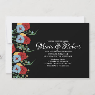 Gorgeous Mexican Greenery Vine Faux Glitter Invitation