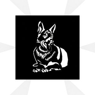 Gorgeous Minimalist B&W German Shepherd Poster