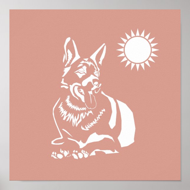 Gorgeous Minimalist German Shepherd Poster (Front)