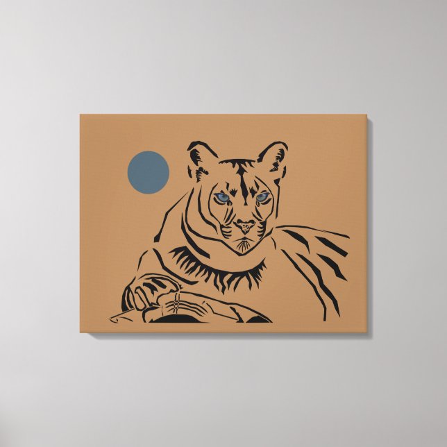Gorgeous Minimalist Mountain Lion Canvas Art (Front)