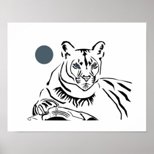 Gorgeous Minimalist Mountain Lion Value Poster