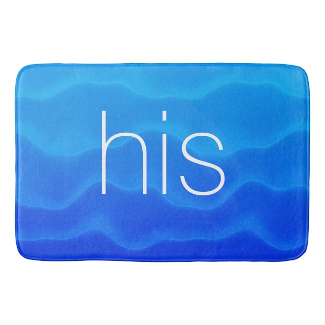 Gorgeous Modern Blue Lagoon Pattern his Bath Mat (Front)