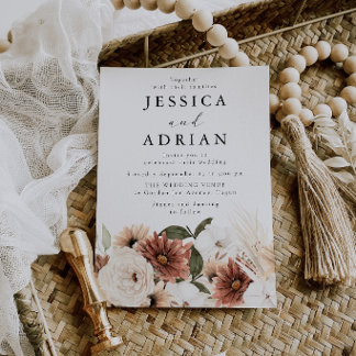 Gorgeous Modern Boho Wedding Invitation