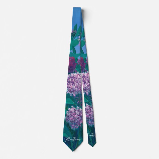 Gorgeous Monarch Milkweed Flower Tie (Front)