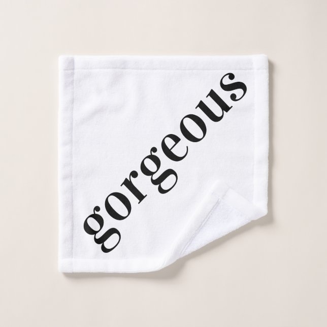 Gorgeous Monochrome Typeface Wash Cloth (Wash Cloth)
