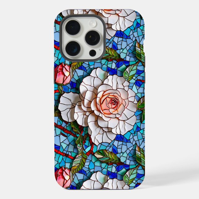 Gorgeous Mosaic Flowers Pattern   iPhone Case (Back)