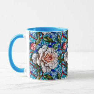 Gorgeous Mosaic Flowers Pattern Mug