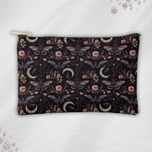 Gorgeous Moths Flowers and Moons Pattern Accessory Pouch