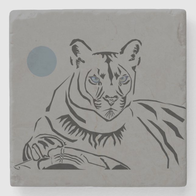Gorgeous Mountain Lion Marble Coaster (Front)