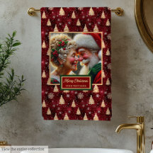 Gorgeous Mr. and Mrs. Claus Christmas Bath Towel