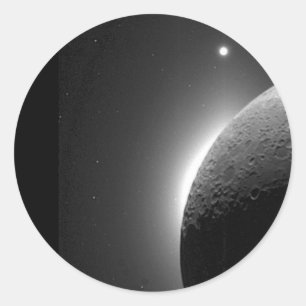Gorgeous NASA image, the Moon lit by Earth-shine Classic Round Sticker