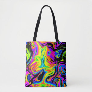 Gorgeous Neon Liquid Marble Tote Bag