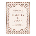 Gorgeous Neutral Papel Picado Wedding Welcome Sign